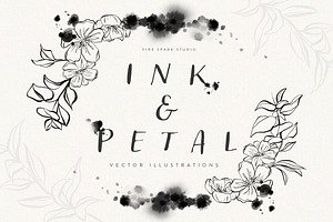 Ink and Petal Floral Vectors