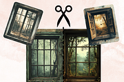 Forest Windows Collage Paper Kit, a Background Graphic by GiraffeCreative (Thumbnail 8 of 9)