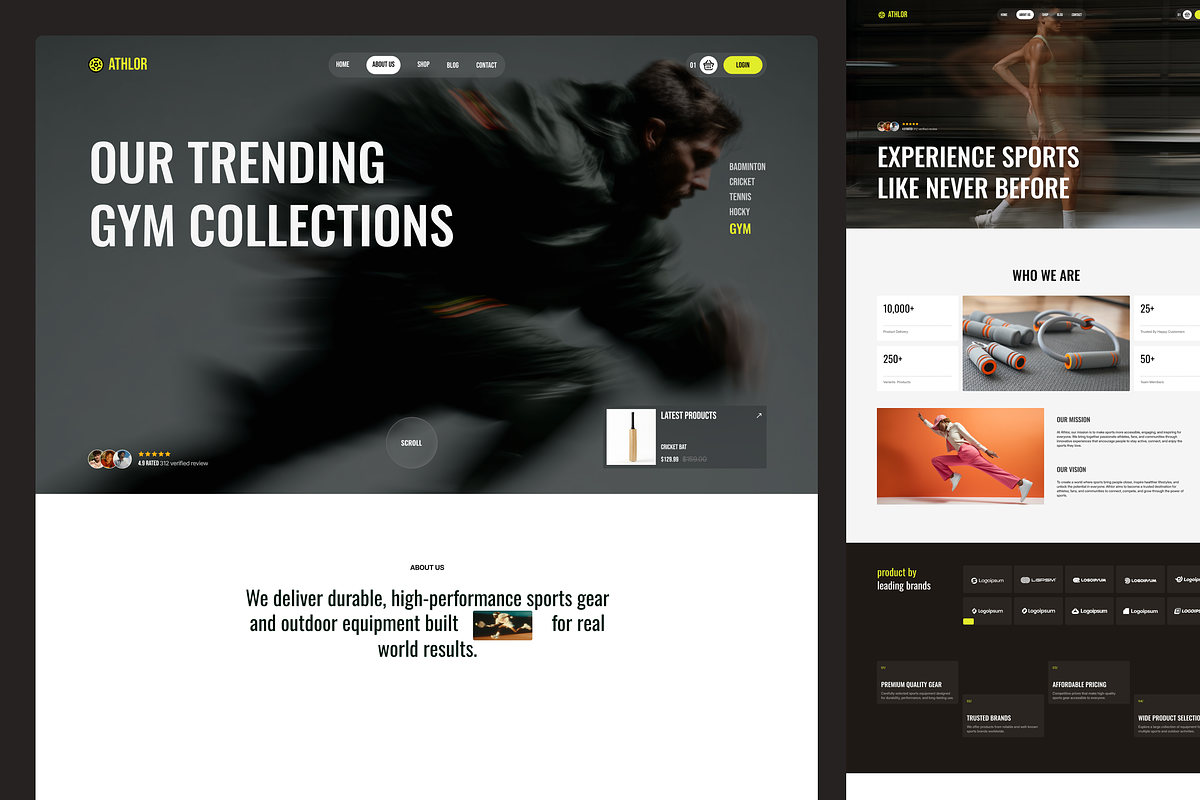 Athlor – Sports Website Figma UI Kit, an UI Kit Template by TNCFlow (Photo 2 of 5)