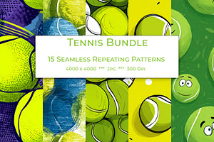 Tennis Graphics Bundle, a Pattern Graphic by karenfoleyphoto