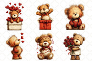 Whimsical Valentine Bear Clipart, an Illustration by Black Bird Studio (Thumbnail 3 of 6)