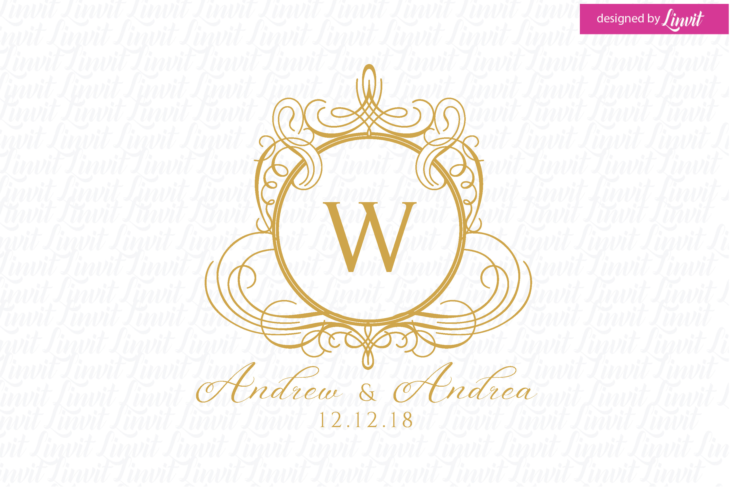 Modern Wedding Logo, a Branding & Logo Template by Linvit