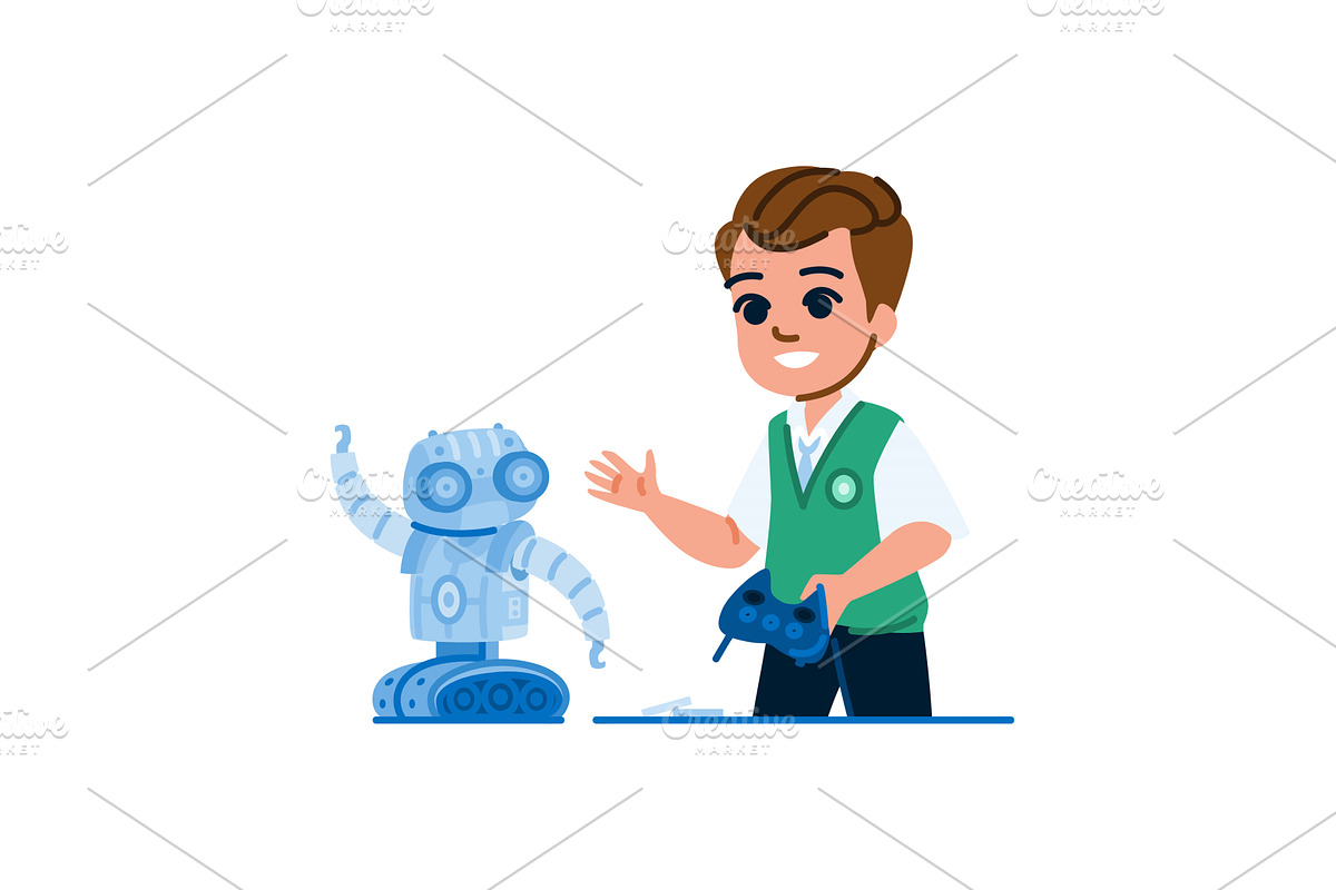 Schoolboy programming and, an Education Illustration by pikepicture