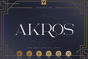 Akros - Art Deco Serif + Extras, a Serif Font by VP Fonts (Thumbnail 1 of 12)