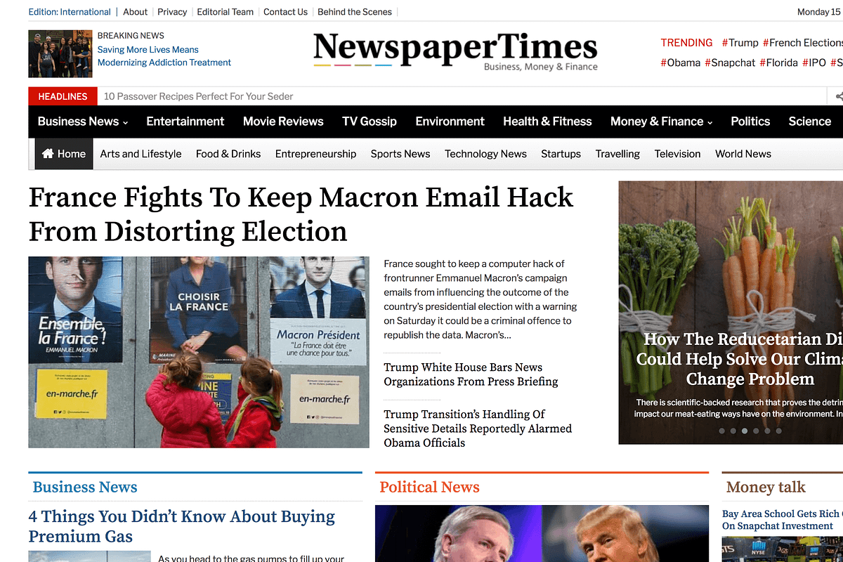Newspaper Time 2017 WP Theme, a WordPress Template by Magazine3 (Photo 1 of 2)
