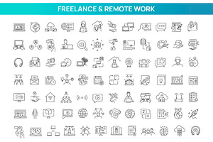 Freelance and Remote Work Icon Set