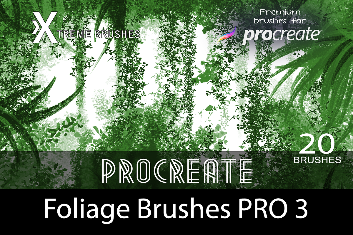 Procreate Foliage Brushes PRO 3, a Brush Add-On by Extreme Brushes (Photo 1 of 2)