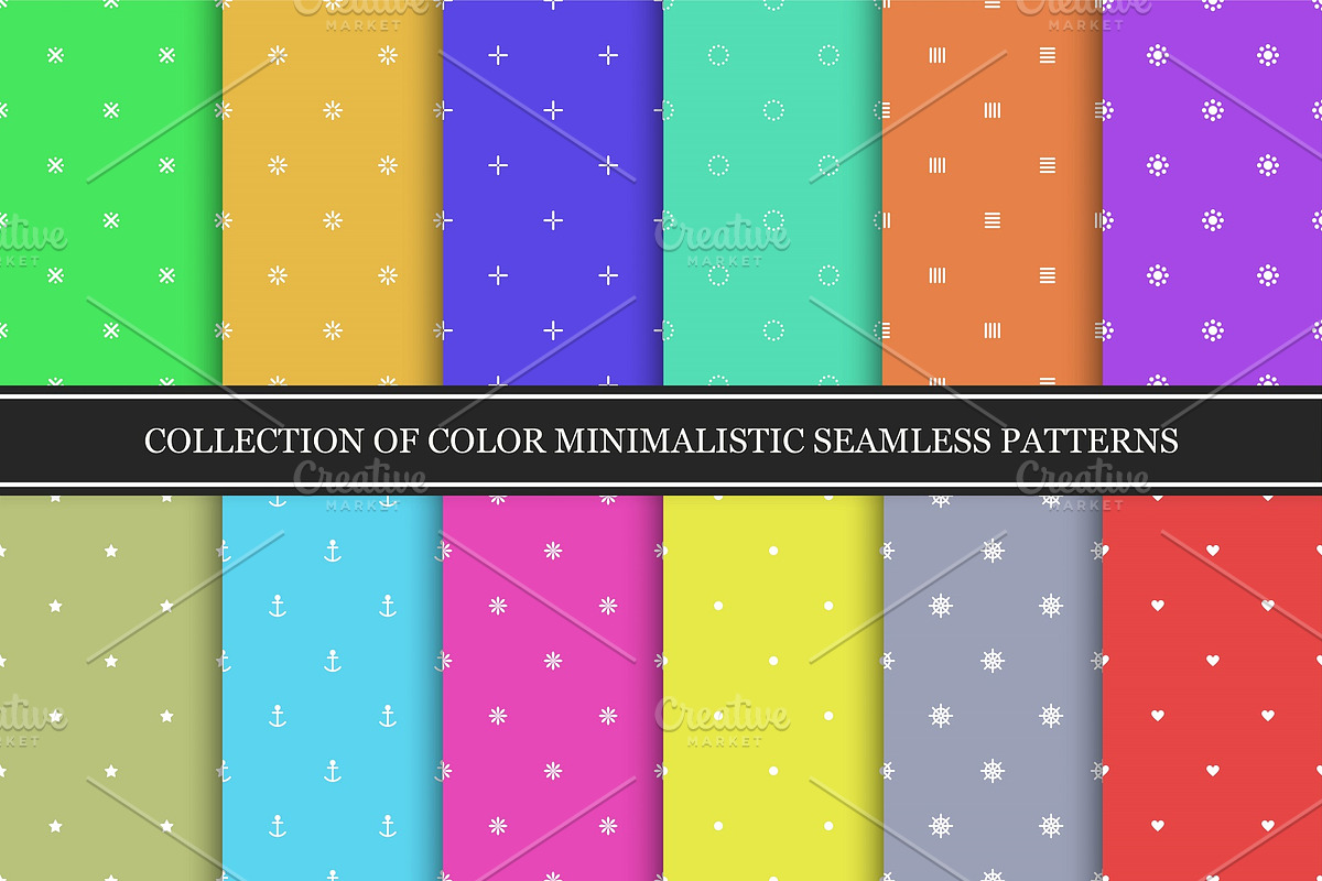 Colorful minimal seamless patterns, a Pattern Graphic by ExpressShop (Photo 1 of 5)
