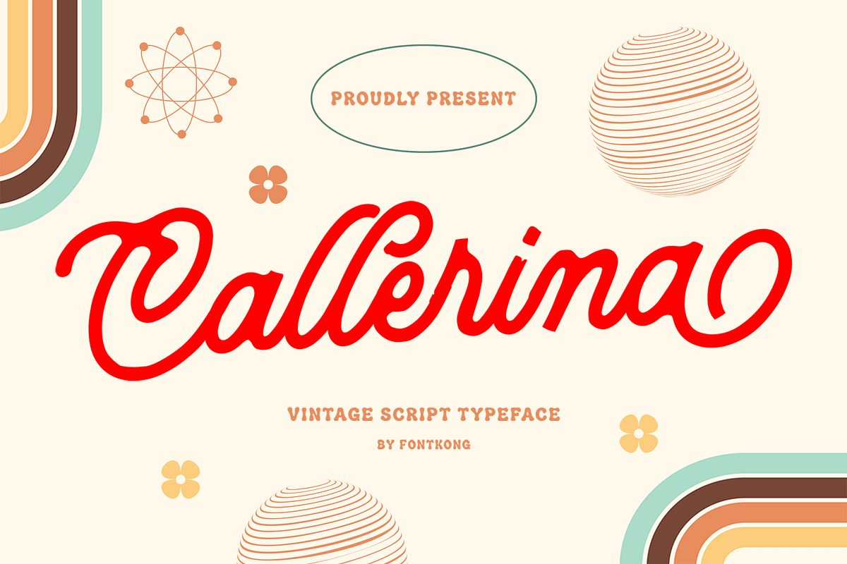 Callerina - Vintage Script Typeface, a Script Font by overlaytemplates (Photo 1 of 7)