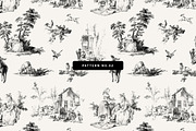 Chinoiserie Toile Seamless Patterns, a Pattern Graphic by Century Library (Thumbnail 7 of 8)