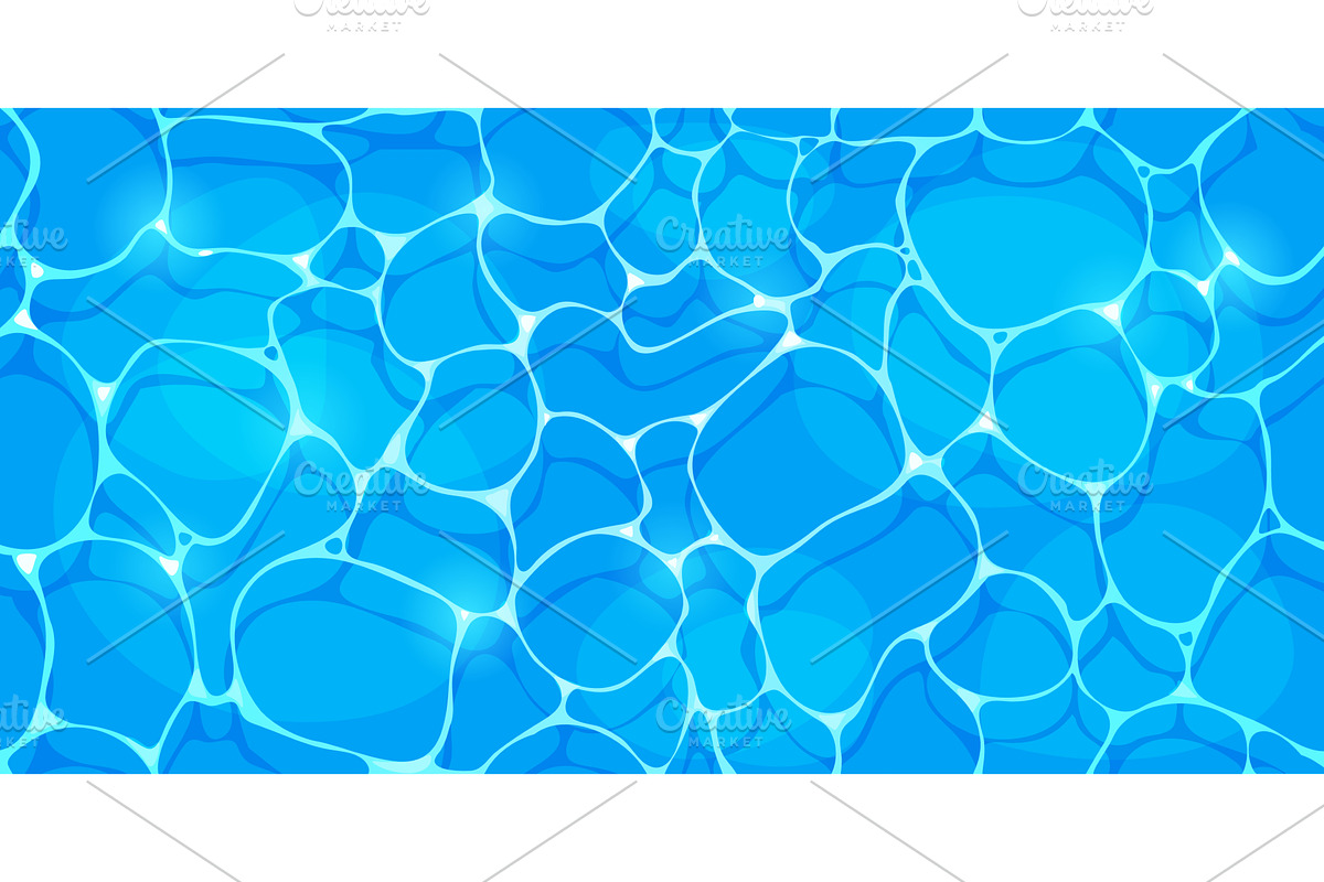Cartoon pool water seamless pattern, a Decorative Illustration by Vector Tradition