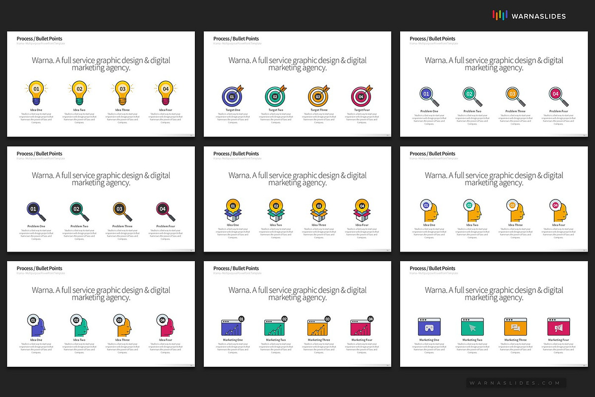 4 Bullet Points PowerPoint Templates, a Presentation Template by Warna Works (Photo 15 of 24)