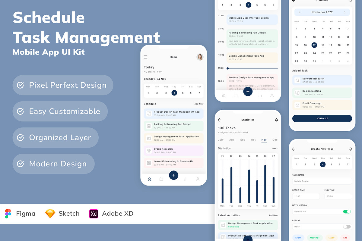 Schedule & Task Management UI Kit, an UI Kit Template by Betush