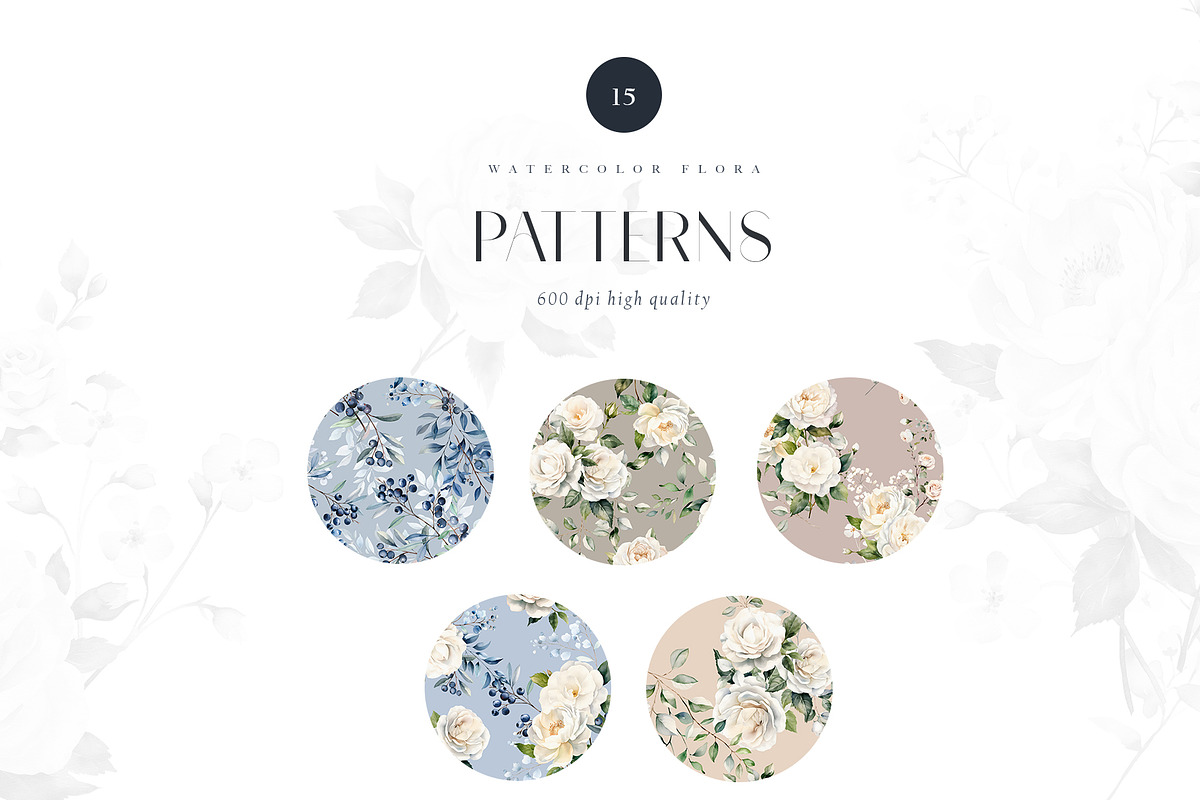 Watercolor winter floral clipart, a Seasonal Illustration by MariGraphic boutique (Photo 7 of 9)