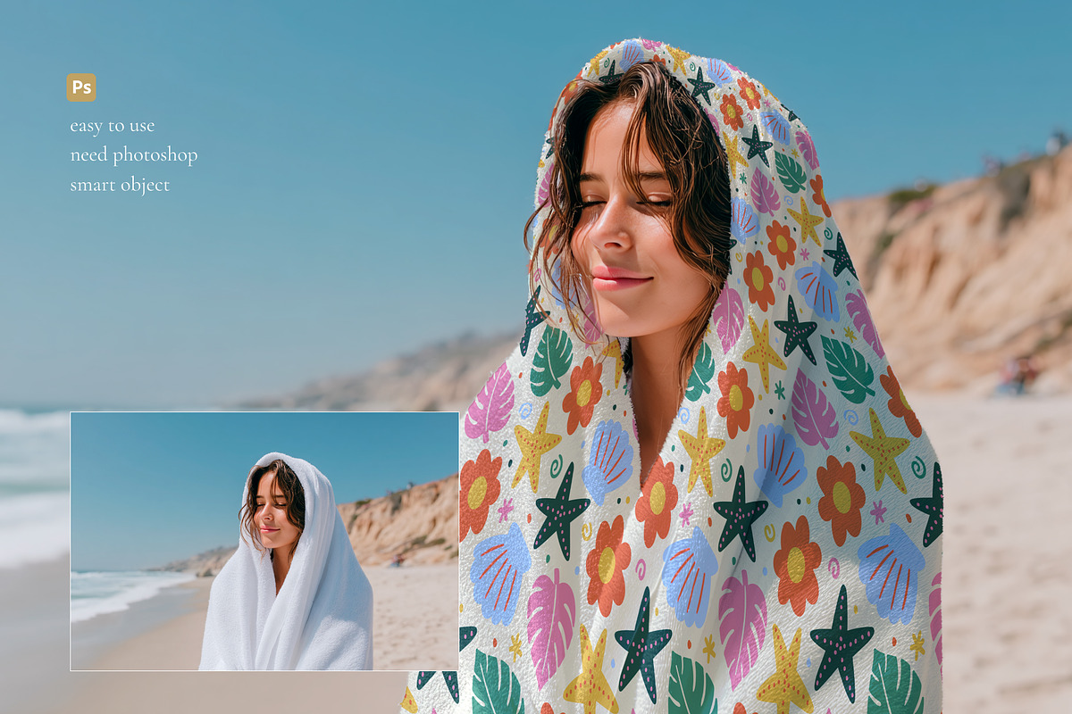 Beach Towel Mockup, a Household Mockup by Trissa (Photo 2 of 7)