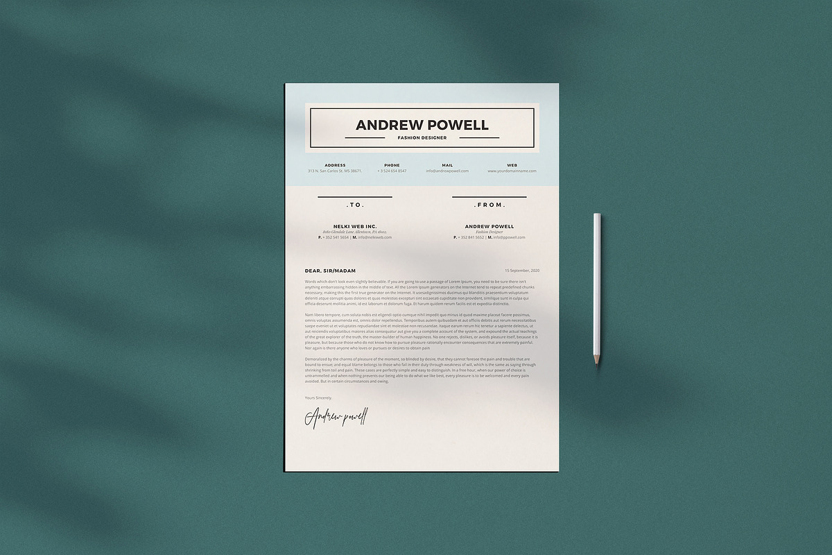 Clean Resume with Business Card, a Resume Template by AyshaCanvas (Photo 3 of 7)