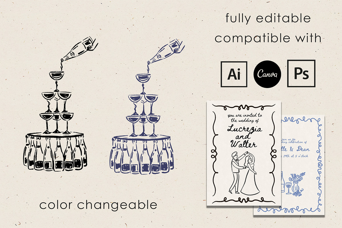 Whimsical Wedding Clipart, an Object Illustration by Teresa Art Store (Photo 11 of 11)