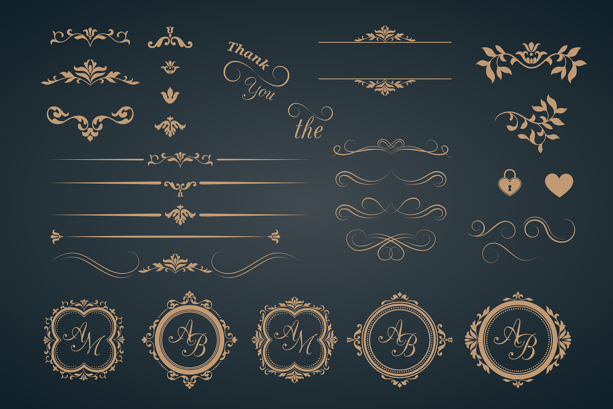 Vintage design elements, an Invitation Template by MARIA KOLYADINA (Photo 2 of 2)