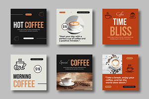 Coffee Social Media Post Template, a Social Media Template by MightyDesign