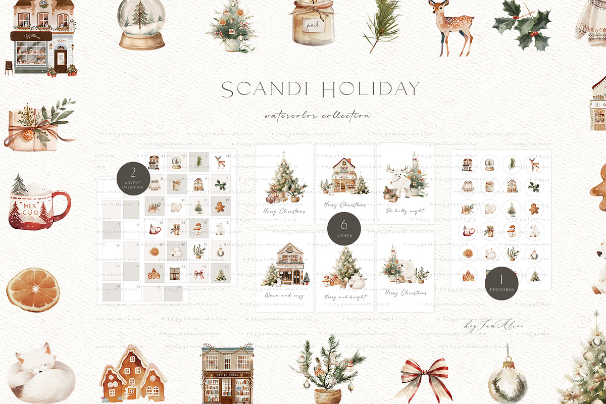 Scandinavian Christmas Holiday, a Seasonal Illustration by heyiamalice (Photo 4 of 15)