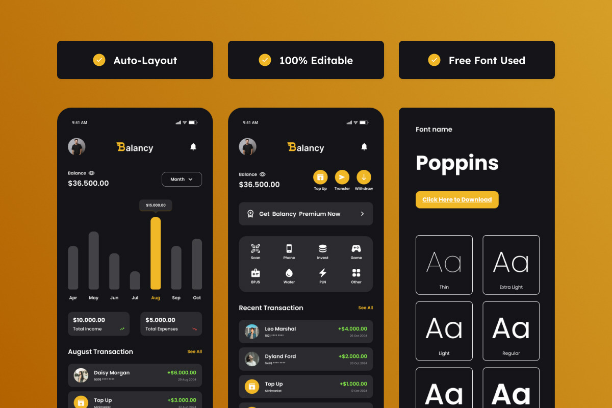 Balancy - Finance Mobile App, an App Template by productype1 (Photo 3 of 5)