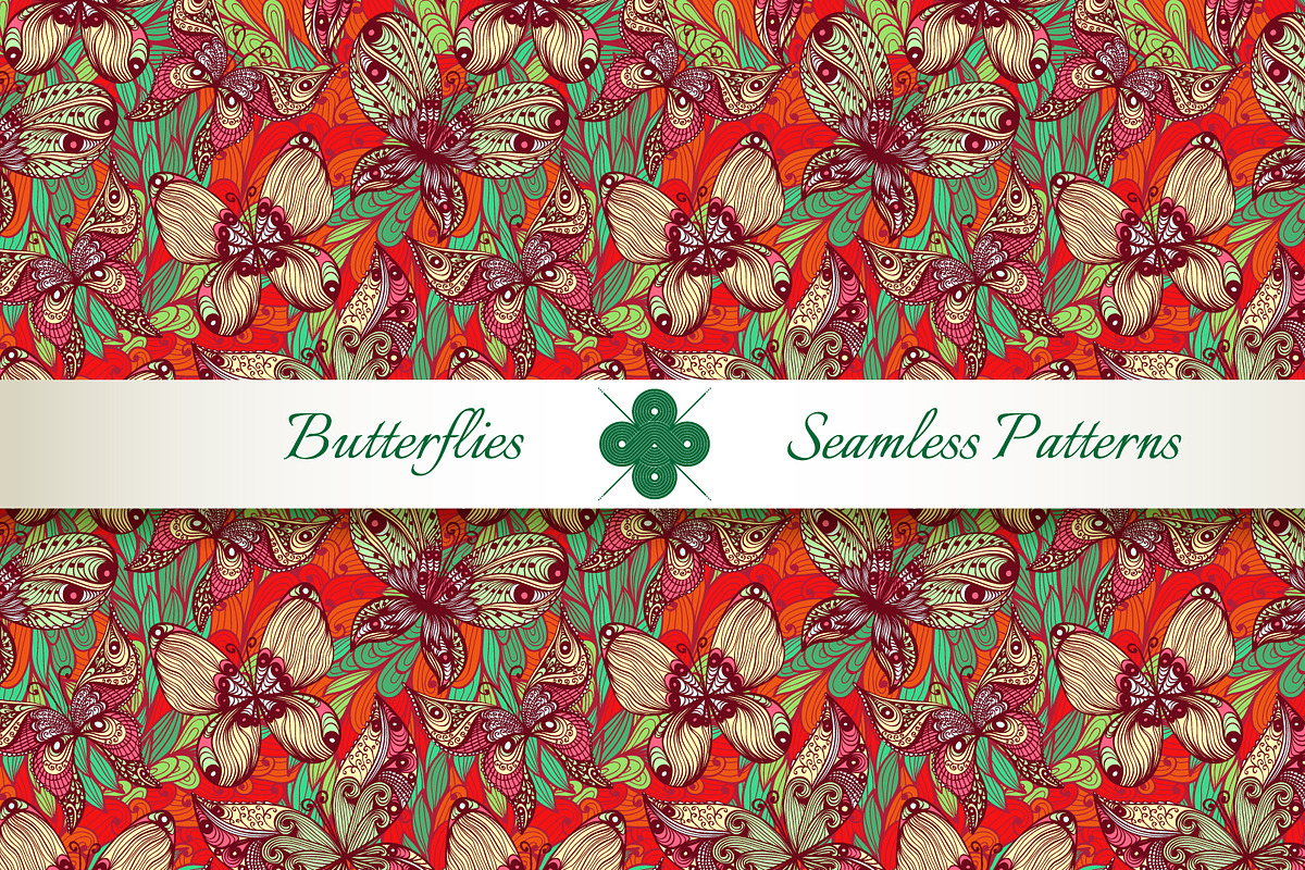 Butterflies seamless patterns, a Pattern Graphic by Patternalized (Photo 4 of 5)