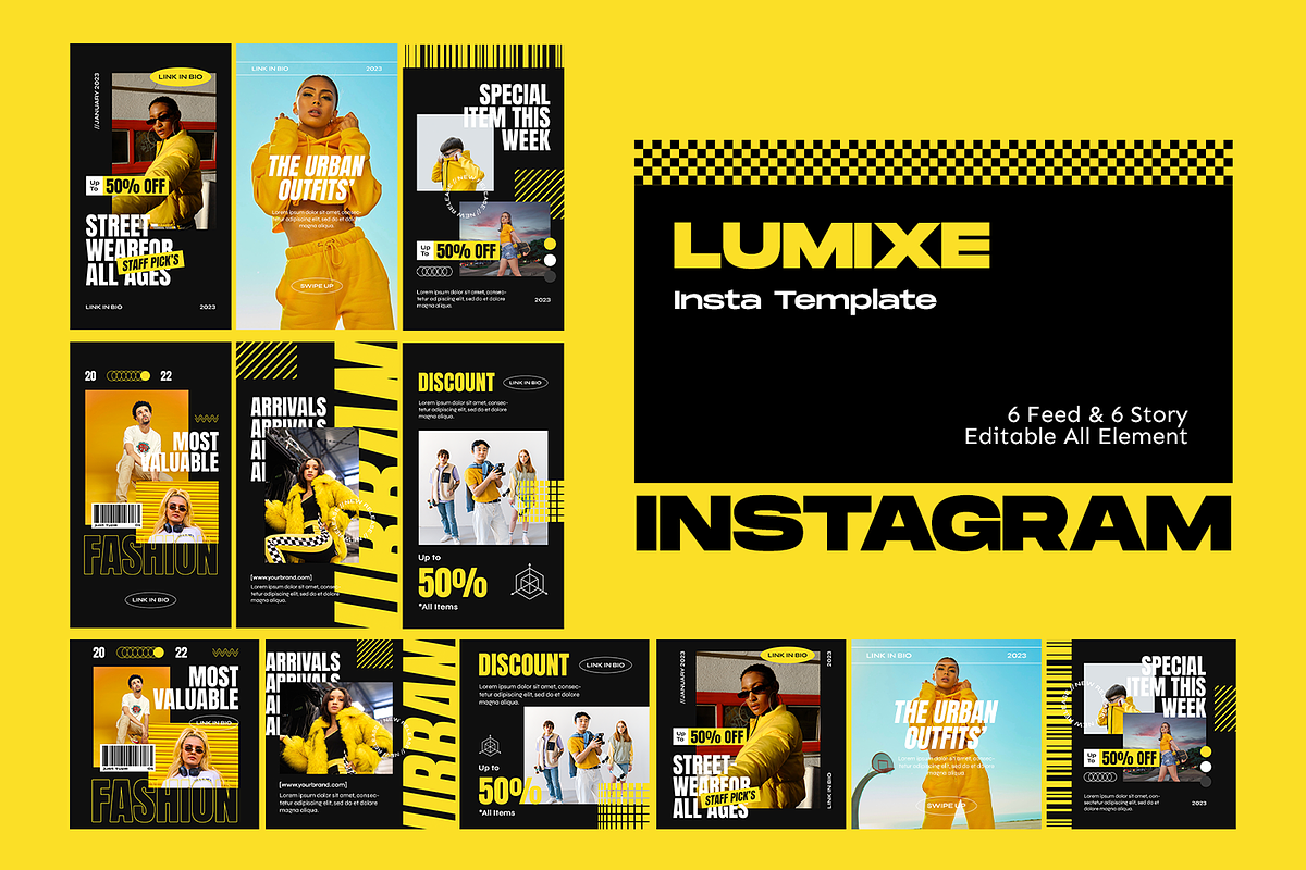 Lumixe Streetwear Instagram Template, a Social Media Template by Shinra Labs (Photo 3 of 5)