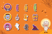 Halloween Cute Sticker Set, a Templates & Theme by studiogstock (Thumbnail 1 of 5)