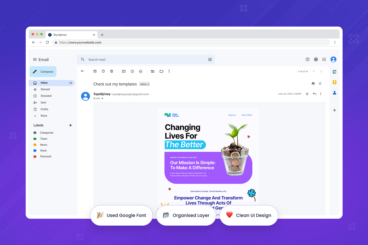 Charity Program Email Newsletter, an UI Kit Template by SquidPixey (Photo 2 of 6)