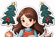 Christmas Girls with Hot Chocolate, an Illustration by ETARA by Mea Hau (Thumbnail 2 of 9)