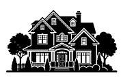 Luxury Mansion House Silhouette, an Object Graphic by hafijul (Thumbnail 4 of 4)