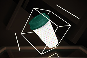 Coffee Cup Neon Mockup