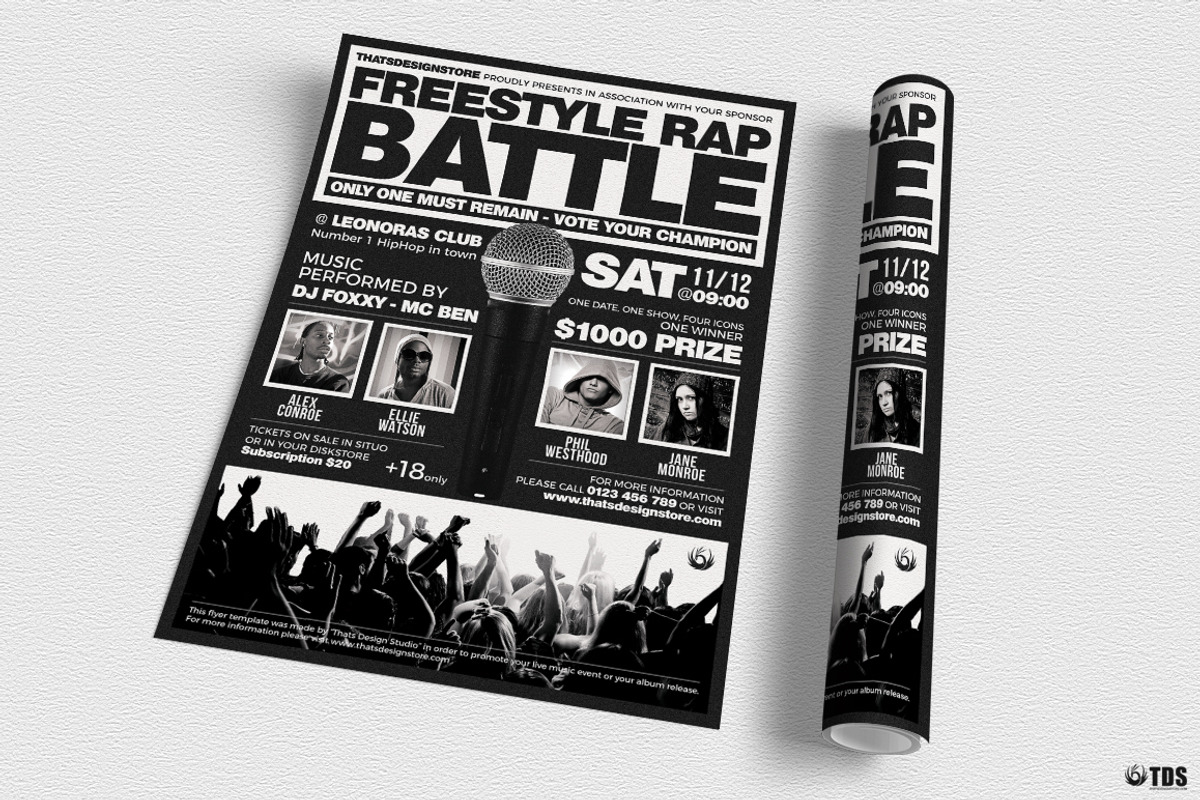 Freestyle Rap Battle Flyer V4, a Flyer Template by ThatsDesign Art