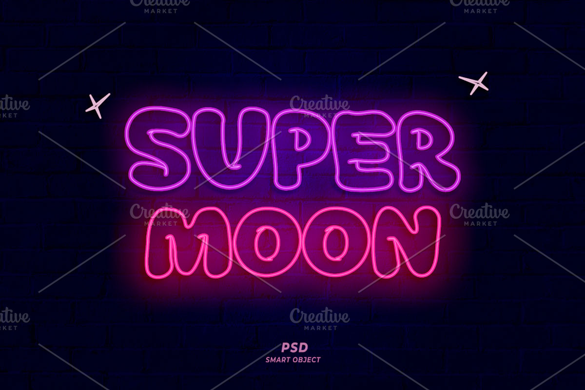 Super Mom Neon Sign PSD Editable Tex, a Layer Style Add-On by TrueVector