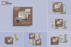 Square Flyer Brochure Mockup., an Advertising Mockup by GraphicWindow