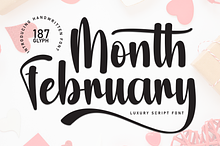 Month February | Script Font