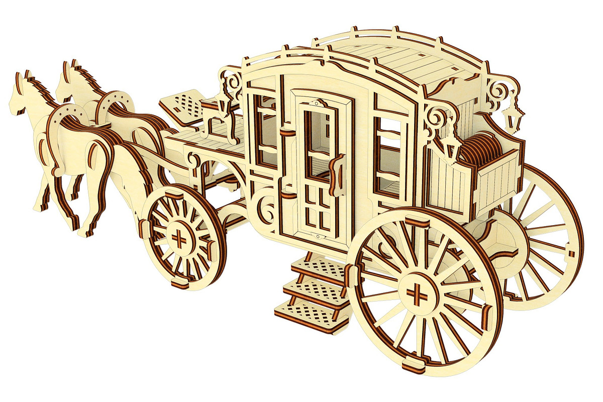 Carriage - Laser Cut File, an Object Graphic by VectorPainter (Photo 4 of 10)