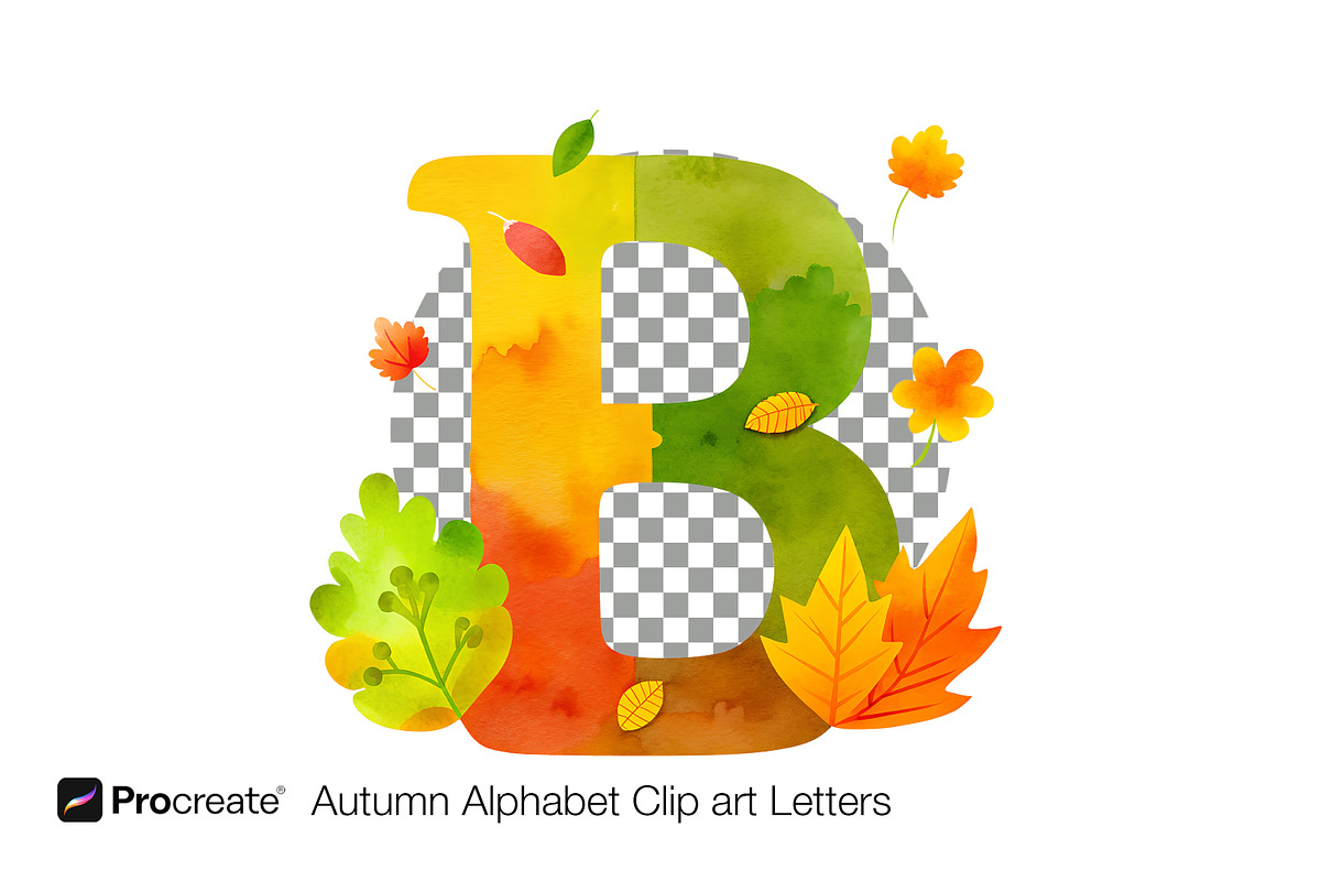 Autumn Alphabet Clipart – Hand-Paint, an Object Illustration by crafty (Photo 4 of 13)