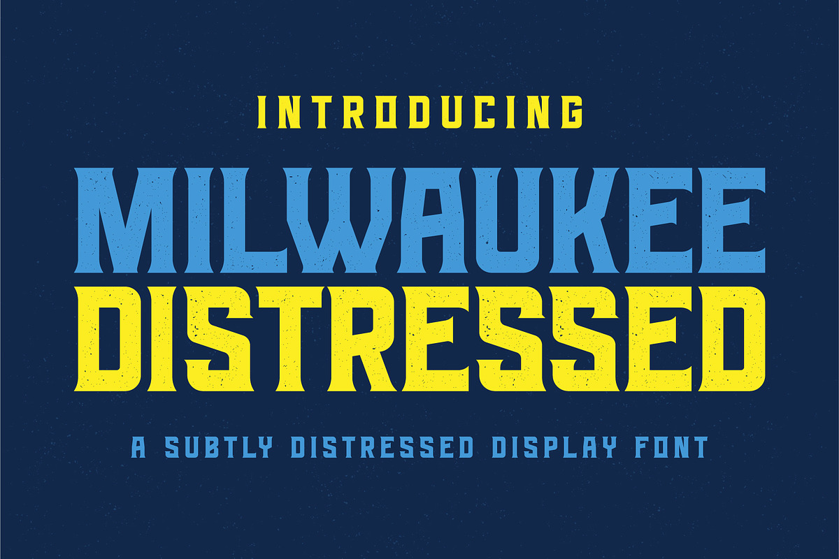 MILWAUKEE – Distressed Display Font, a Serif Font by BfredDesign (Photo 1 of 6)
