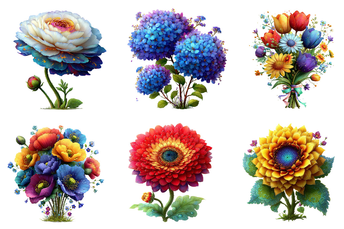 Watercolor Spring Flowers Clipart, an Illustration by Dream Creation (Photo 6 of 7)