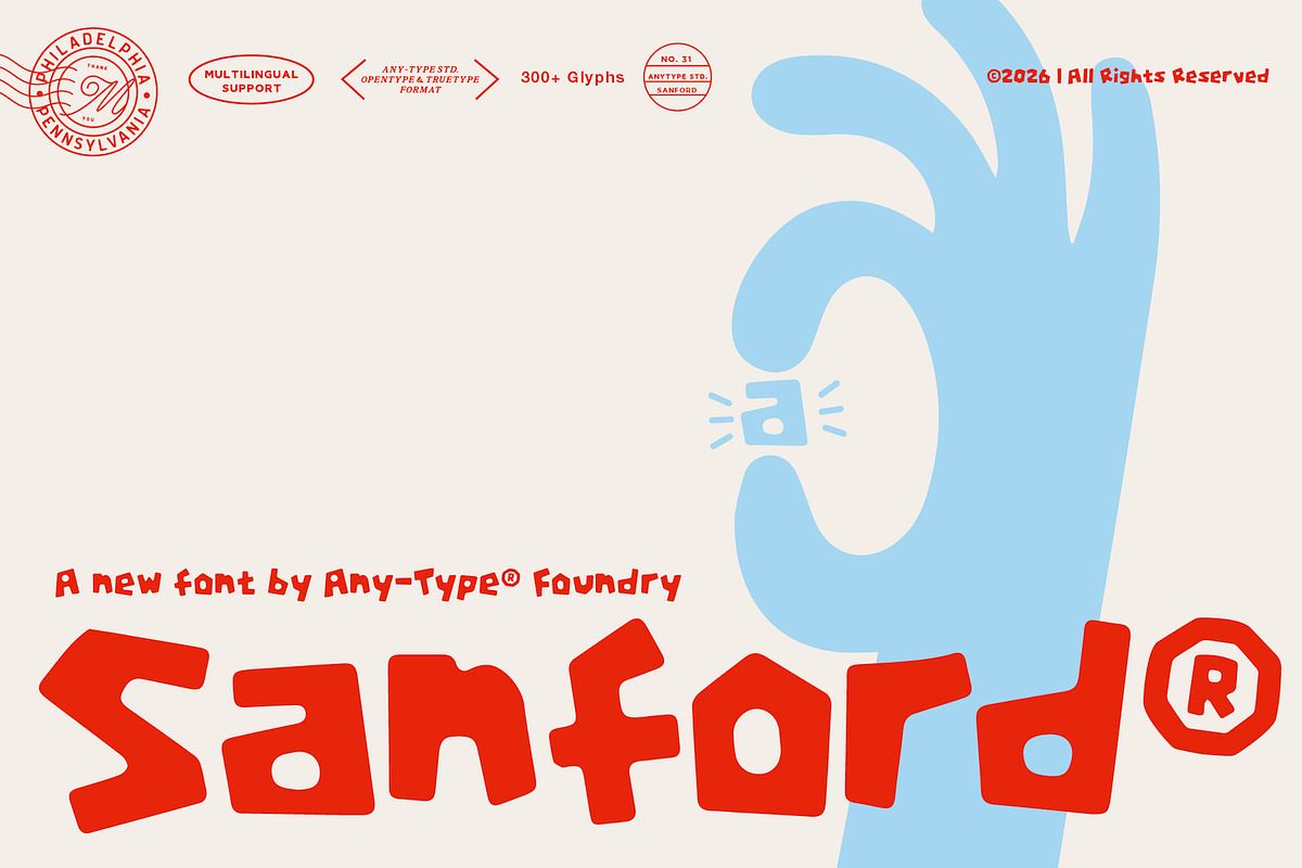Sanford — Playful Display Font, a Handwritten Font by Any-Type® Foundry (Photo 1 of 12)