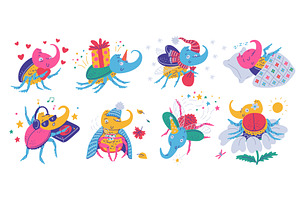 Cute Rhinoceros beetles various