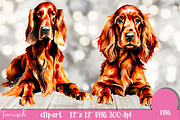 watercolor irish setter clipart PNG, an Animal Illustration by TanuschArts (Thumbnail 2 of 5)