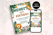 Safari First Birthday Invitation, an Invitation Template by M9 Design (Thumbnail 2 of 4)