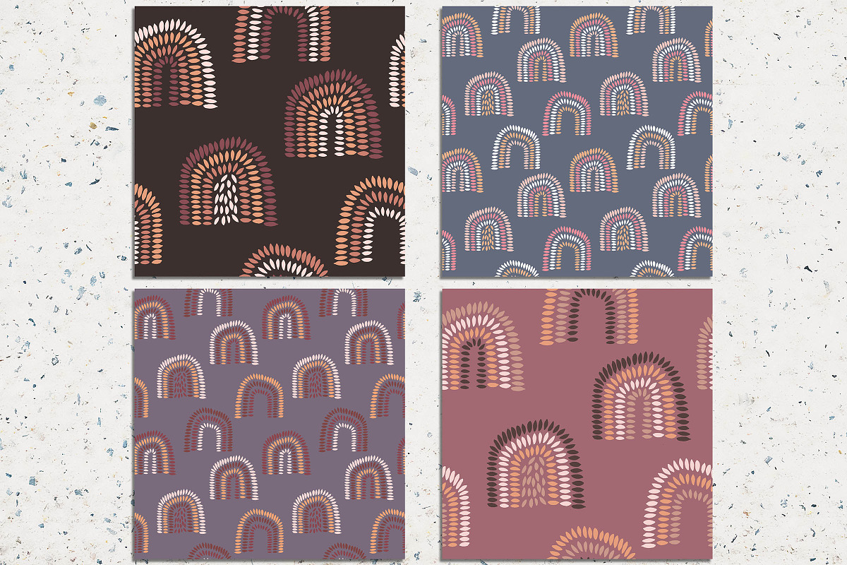 Hand drawn uneven rainbows in earthy, a Pattern Graphic by Norse Studio (Photo 3 of 3)