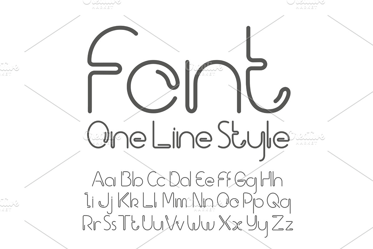 Vector linear font, a Decorative Illustration by Fractal fonts & graphics