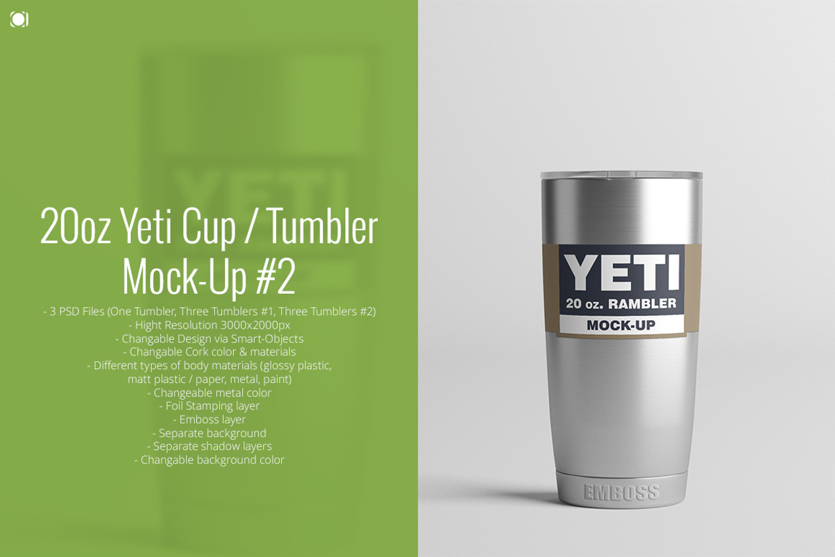 20oz. Yeti Cup / Tumbler Mock-Up #2, a Cups & Container Mockup by AY Mock- Ups