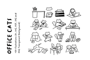 +59 Office Cats: Cute Hand-Drawn Set, a Work Illustration by The Journey Atelier (Thumbnail 3 of 5)