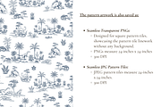 Dinosaur Illustrated Toile Pattern, a Background Graphic by Hughes Studio (Thumbnail 6 of 8)