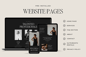 Salon Spa Wix Website Template, Dark